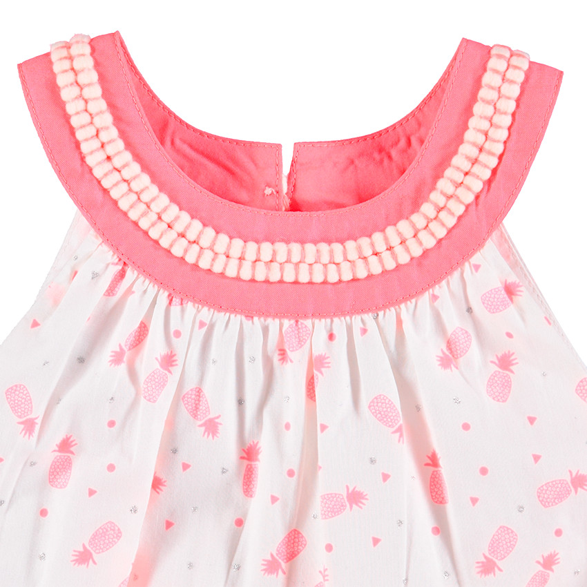 Vestido sin mangas con piñas estampadas all over 