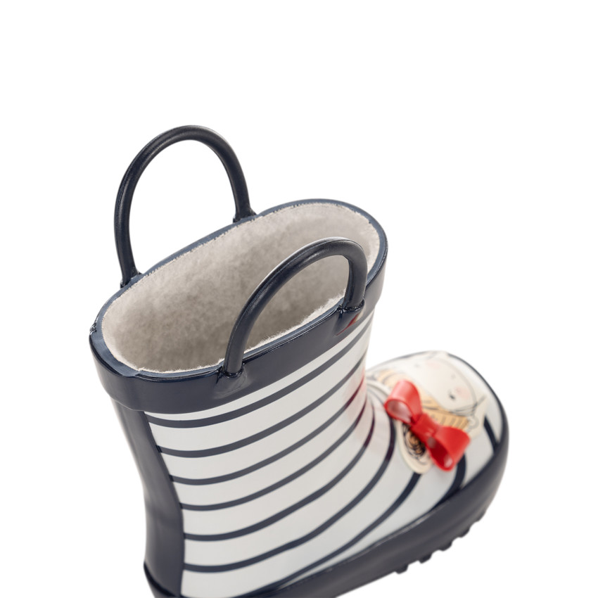 Botas de agua de caucho con rayas para niña 