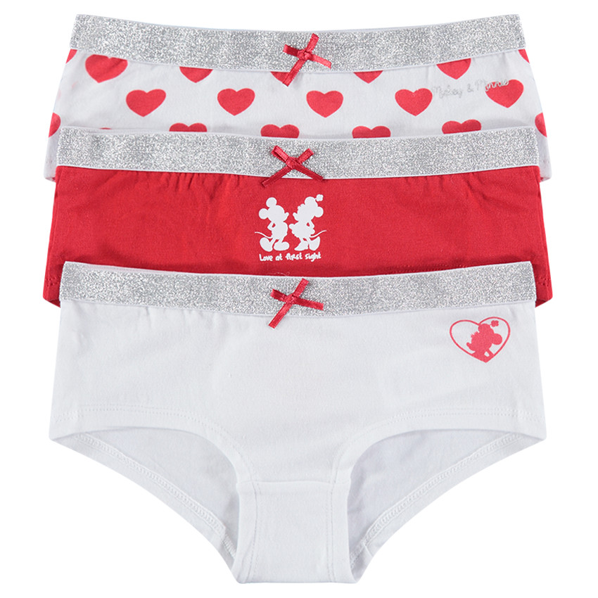 Pack de 3 culottes de algodón Disney con estampado Mickey & Minnie ©Disney 