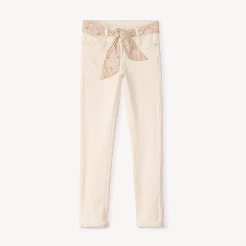 Pantalón slim con cinturilla estampada para niña 