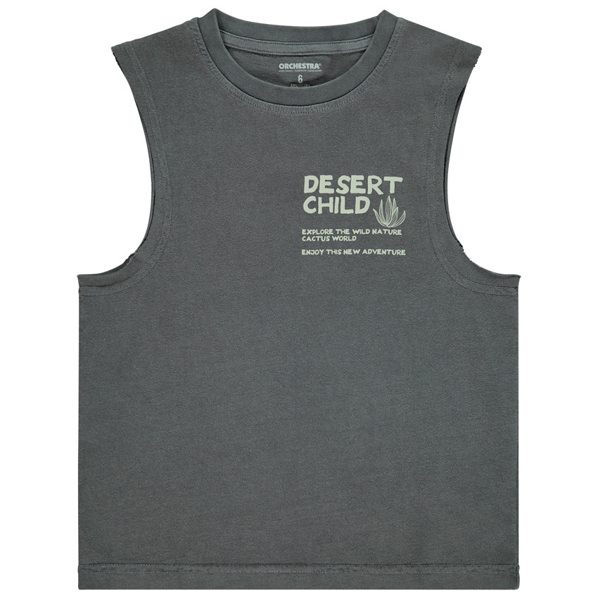Camiseta sin mangas con doble estampado de cactus para niño 