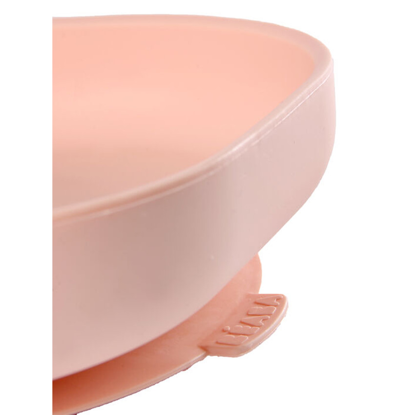 Plato de silicona con ventosa rosa 