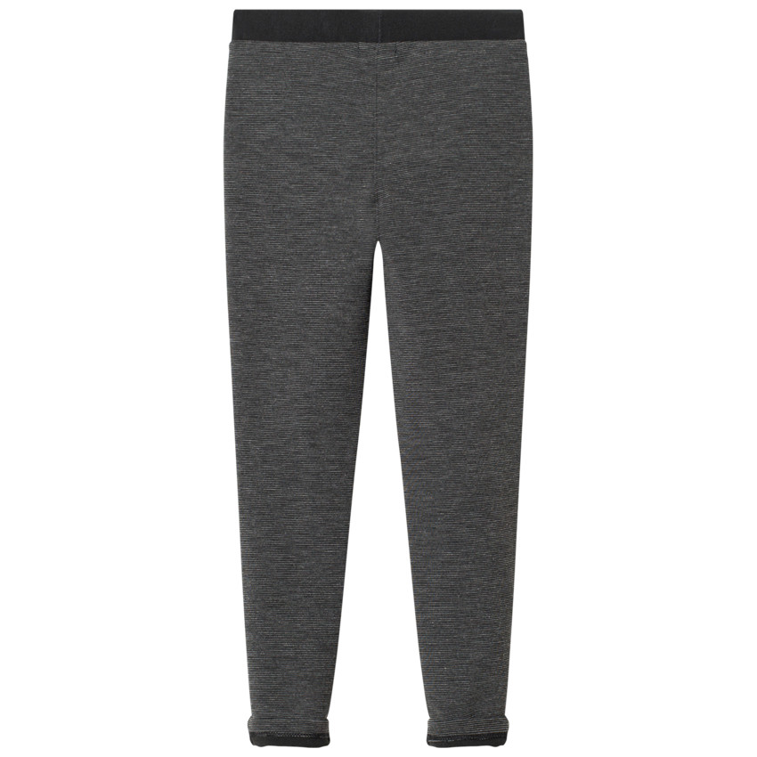 Leggings de punto jaspeado con lazos 