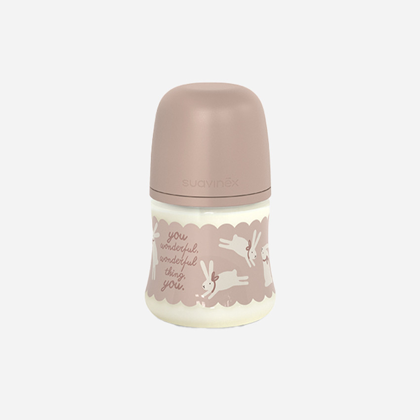 Biberón con tetina fisiológica SX PRO S 150ml Wonderland Conejos rosa 