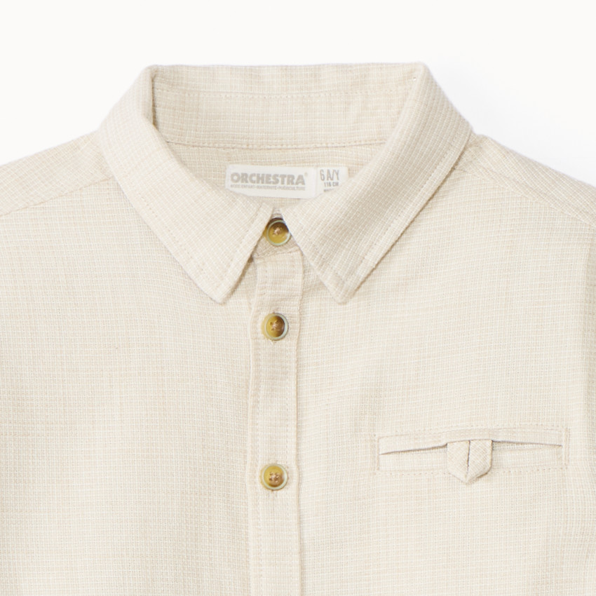 Chemise manches longues unie pour garçon 