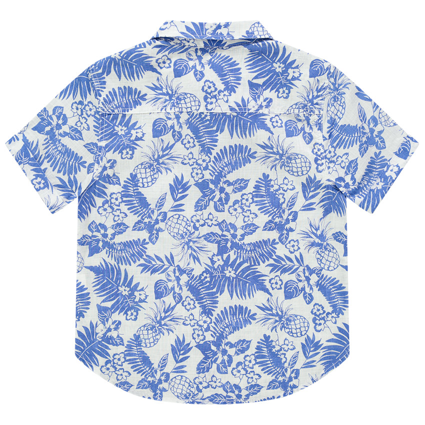 Camisa manga corta estampado vegetal 