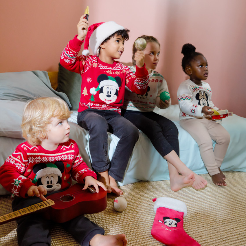 Suéter navideño de Mickey Disney de punto para bebé niño 