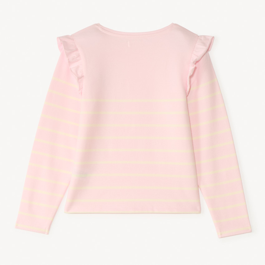 Sudadera de rayas con corazón bordado para niña 