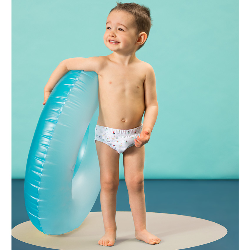 Bañador tipo slip para pañal con estampado all-over 