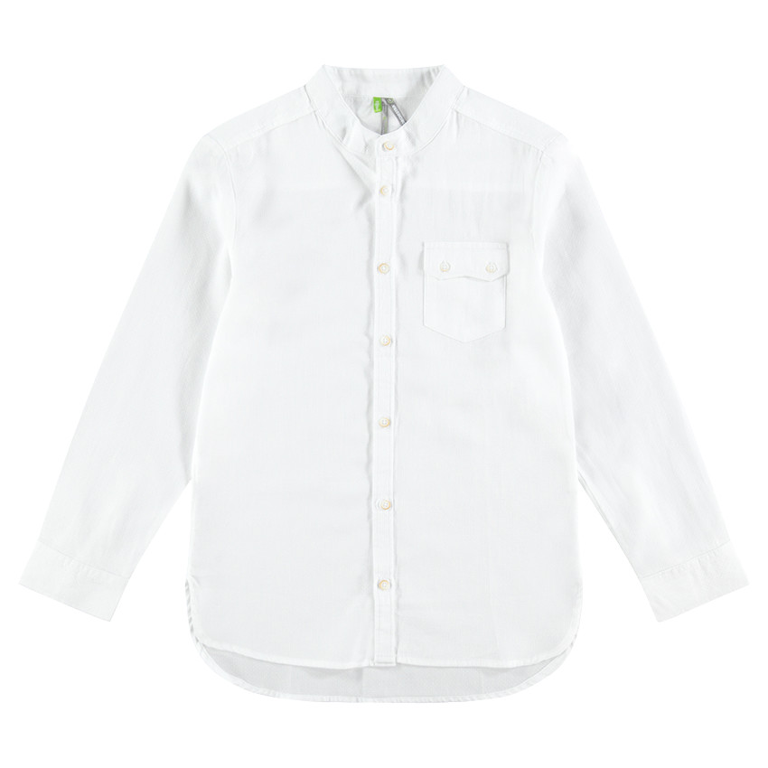 Júnior - Camisa de algodón de fantasía con bolsillos con solapa y botones 