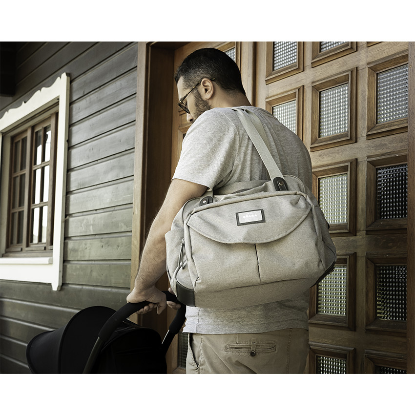 Bolso cambiador Ginebra II gris jaspeado 