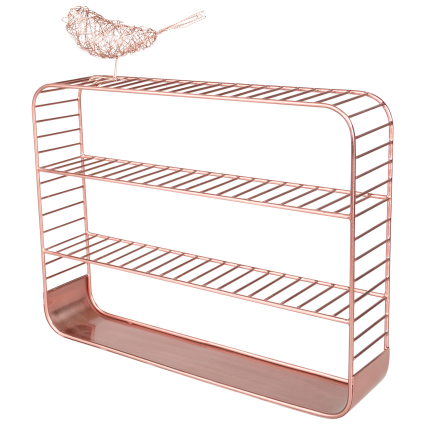 Estantería decorativa de metal rosa 