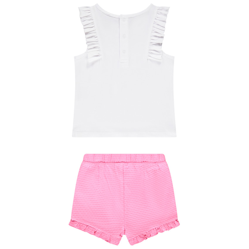 Conjunto corto con short efecto arrugado para bebé niña 