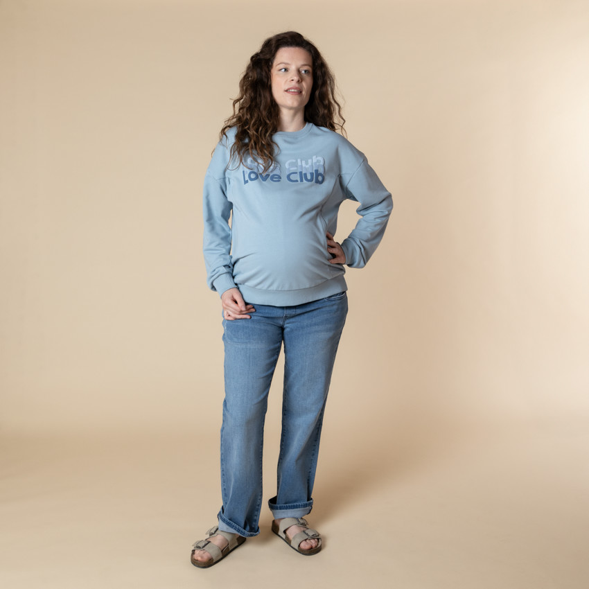 Sudadera de embarazo y lactancia con estampado puff 