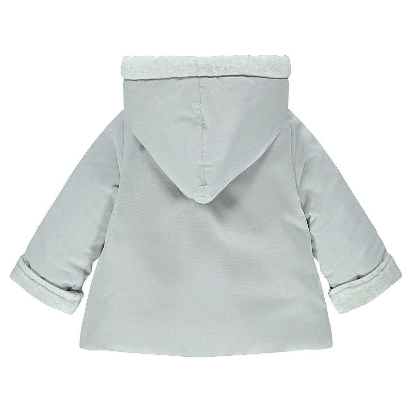 Parka de microfibra con capucha y forro de terciopelo 