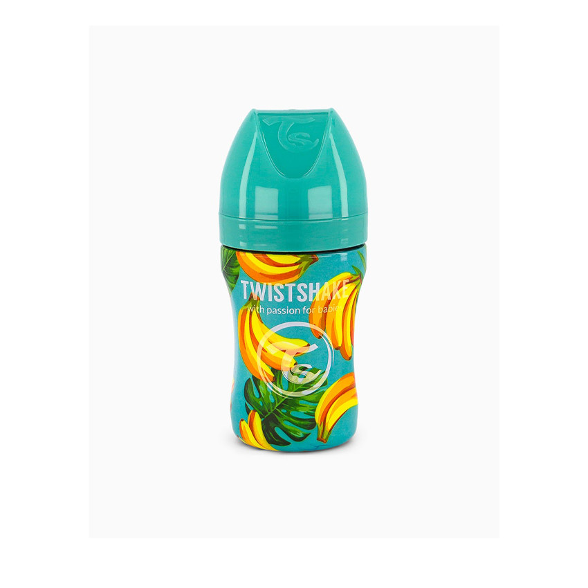 Biberón anticólicos de acero 260 ml motivo banana  