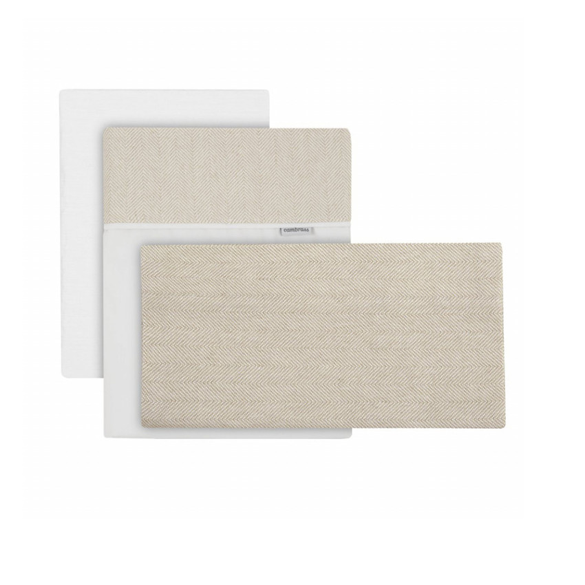 Juego de sábanas para minicuna Lino Beige 