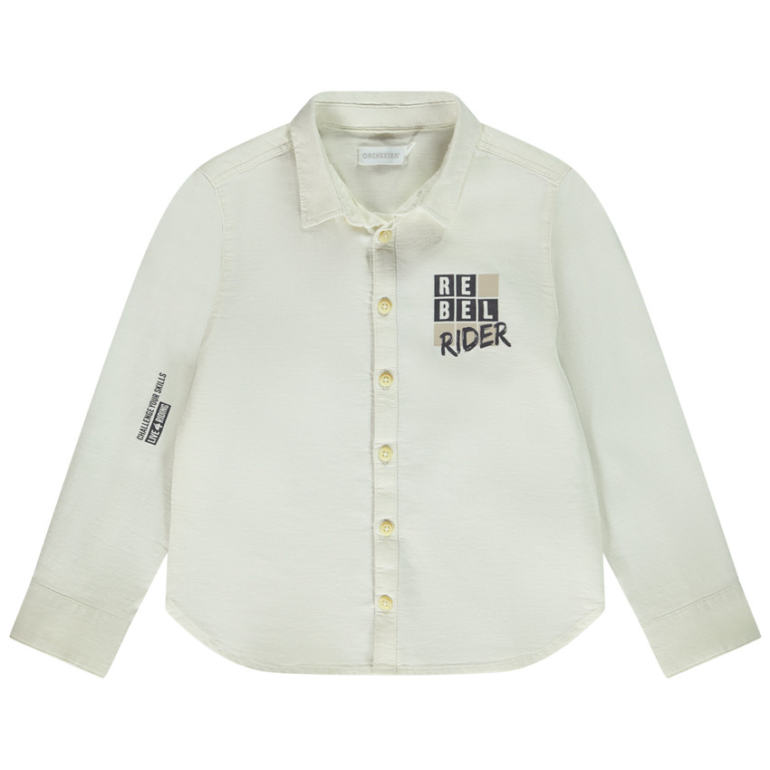 Camisa estampada de algodón de manga larga Rebel Rider de niño 