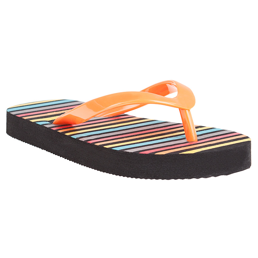 Chanclas a rayas con tira naranja del 28 al 35 