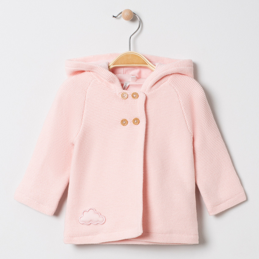 Gilet en tricot à capuche en coton doublé jersey 