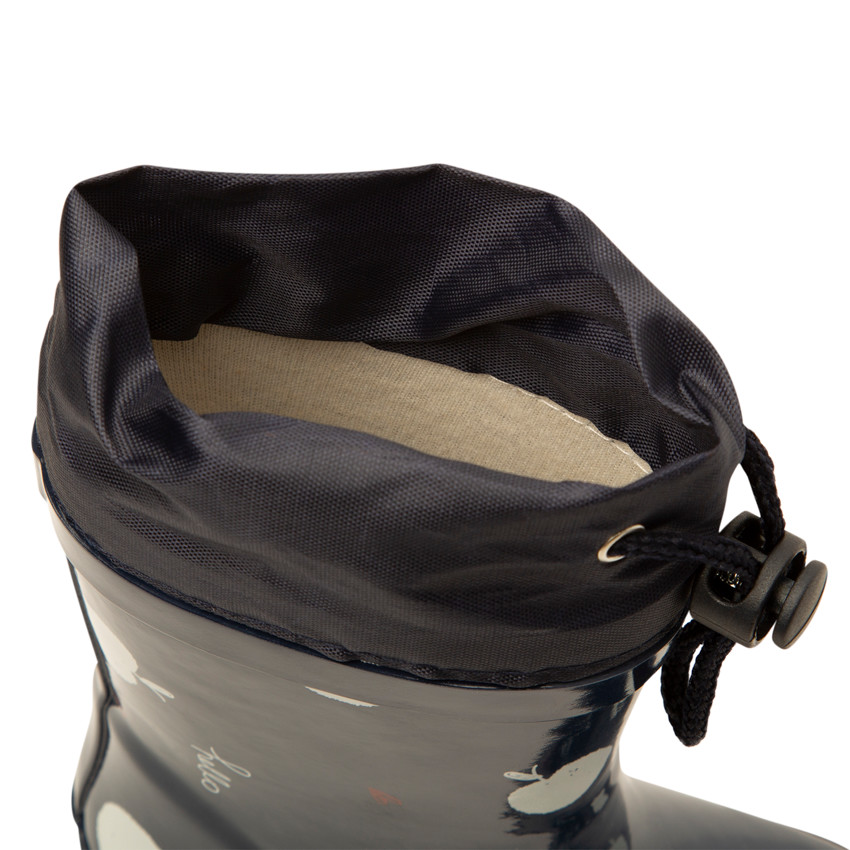 Botas de lluvia con cuello impermeable estampado de manzanas para niña 