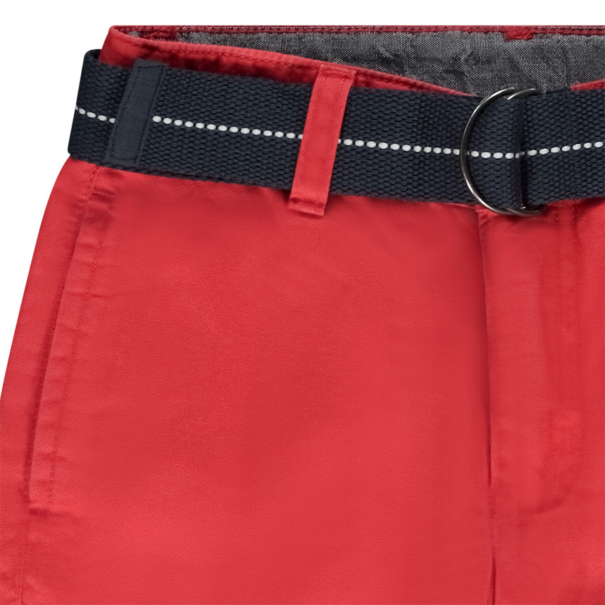 Bermudas de tela con cinturón tejido desmontable para niño 