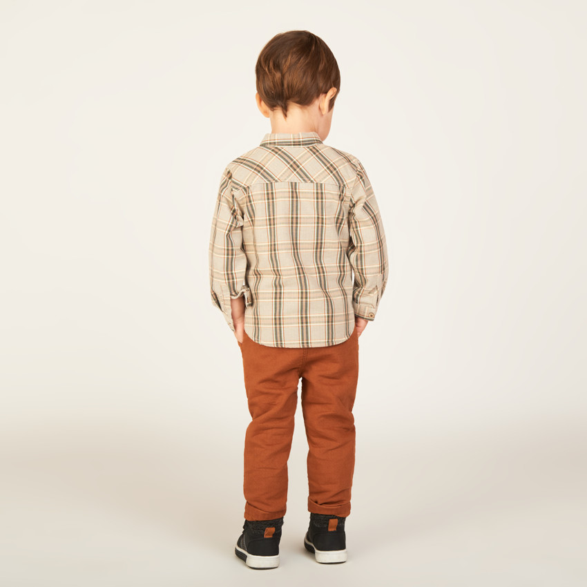 Conjunto de 2 piezas con camisa de cuadros para bebé niño. 