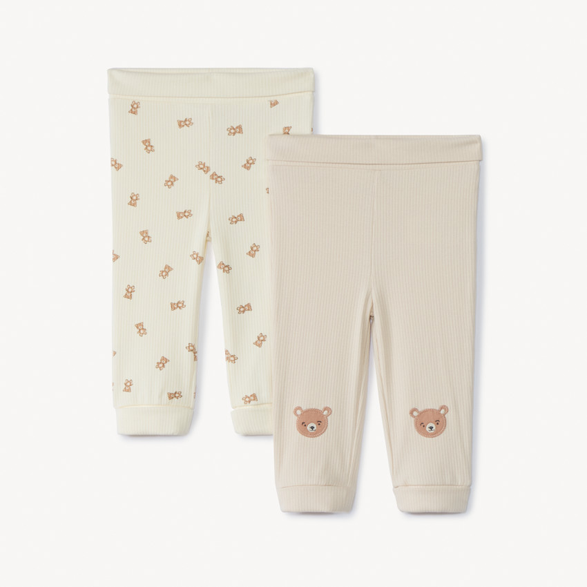 Lote de 2 mallas evolutivas con motivos de ositos para bebé 