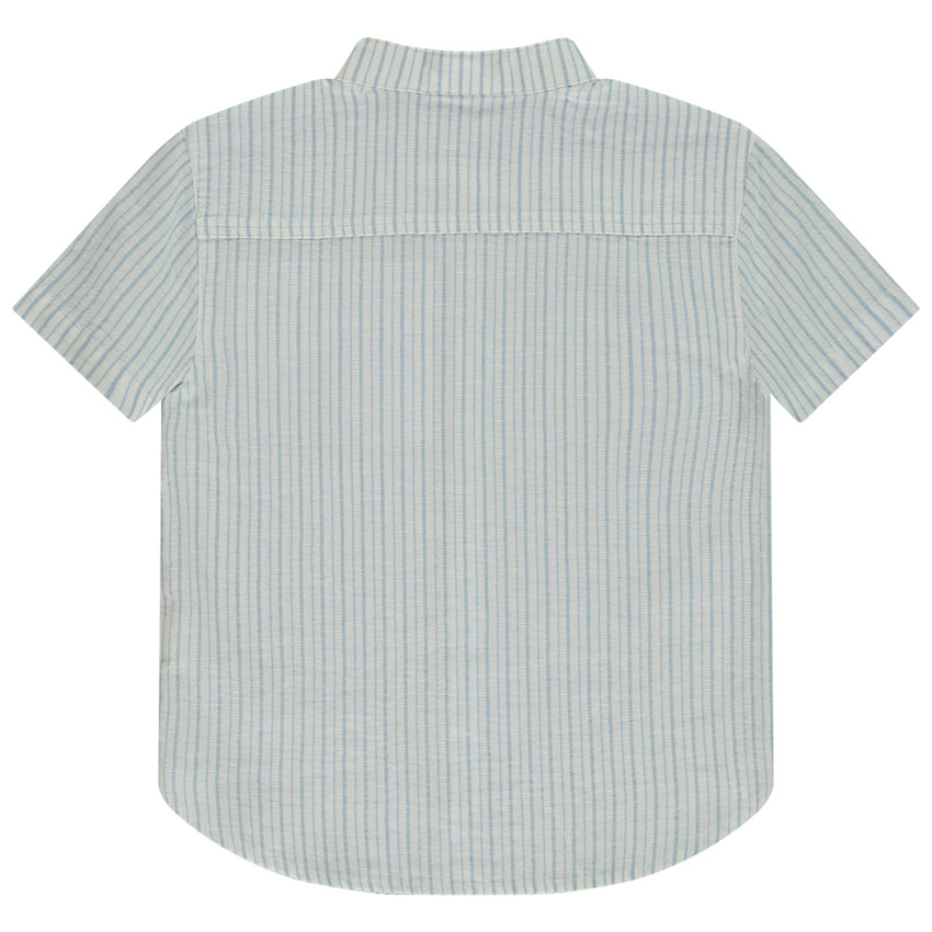 Camisa de manga corta a rayas con cuello mao para niño 