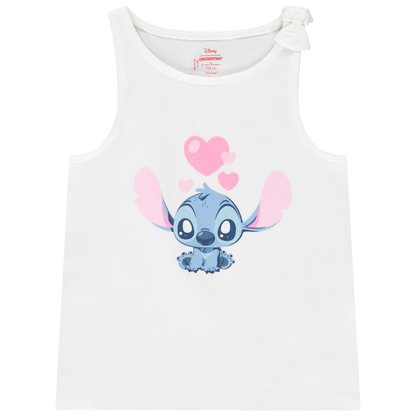 Camiseta sin mangas unicolor con estampado de Stitch y nudo en el hombro para niña  Additional Camiseta sin mangas unicolor con estampado de Stitch y nudo en el hombro para niña