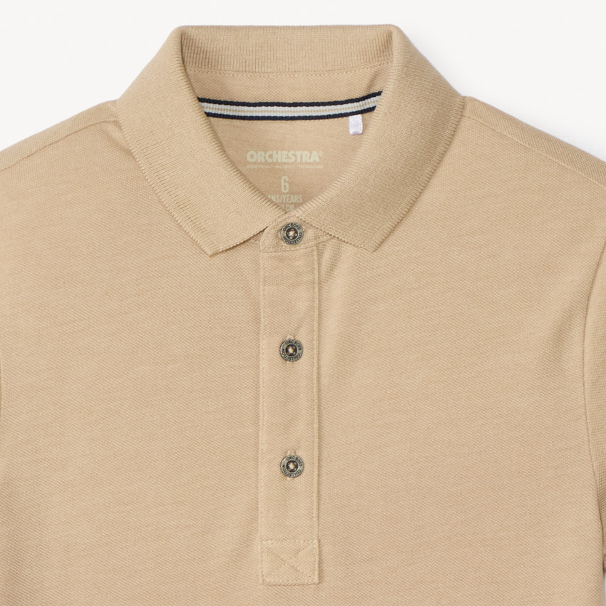 Polo de algodón de manga corta en color liso para niño 