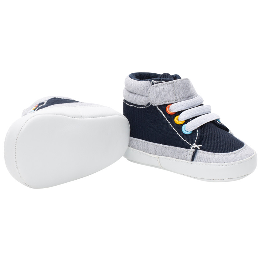 Zapatillas altas de lona suaves con cordones elásticos y cierre de velcro 