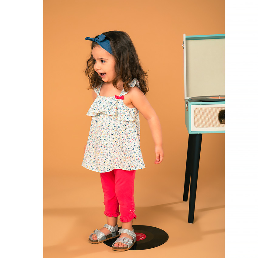 Pantalones corsarios lisos con nudos decorativos para bebé niña  Additional Pantalones corsarios lisos con nudos decorativos para bebé niña