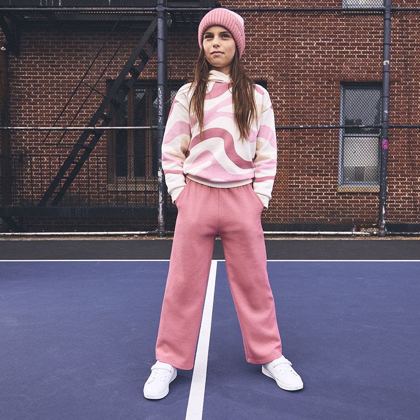 Gorro de punto acanalado efecto color block para niña 