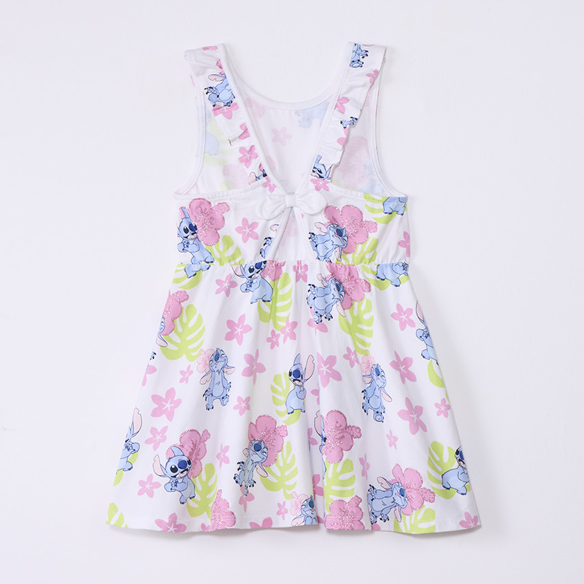 Vestido sin mangas estampado Stitch Disney con espalda nadadora para niña 