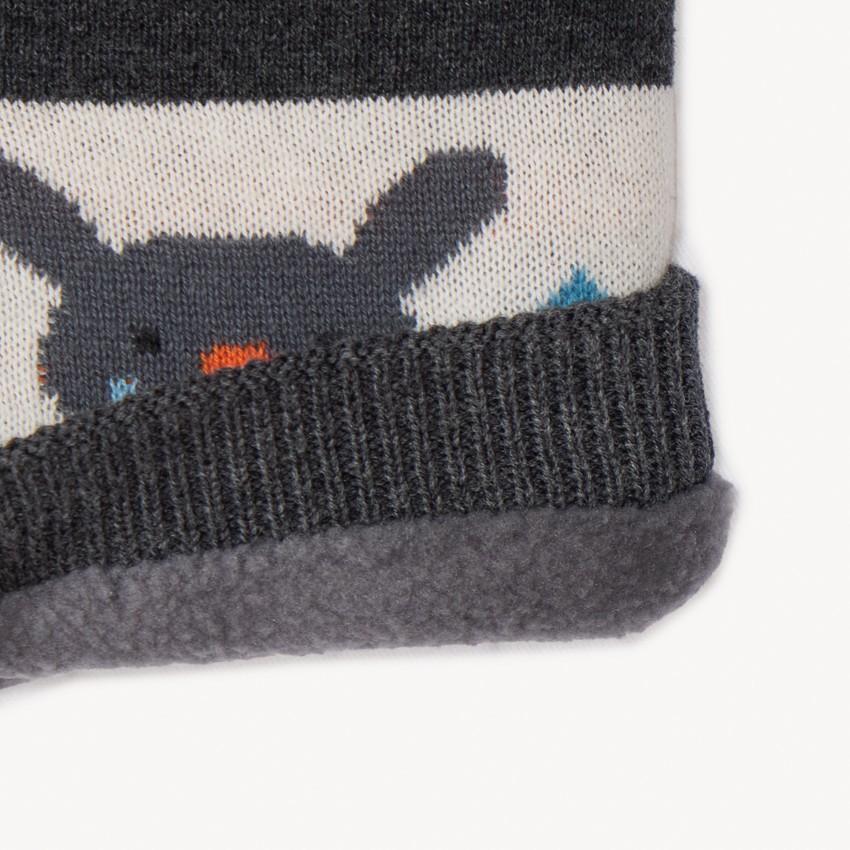 Conjunto de gorro lúdico + bufanda de jacquard para bebé niño 