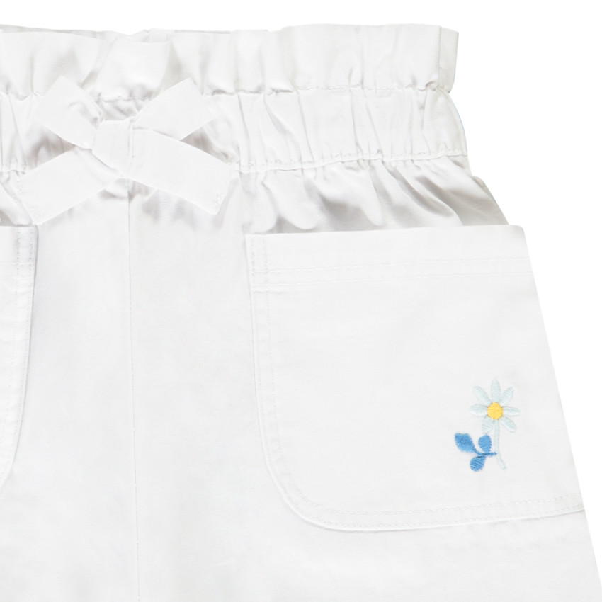 Short con bolsillos de popelina lisa para bebé niña 