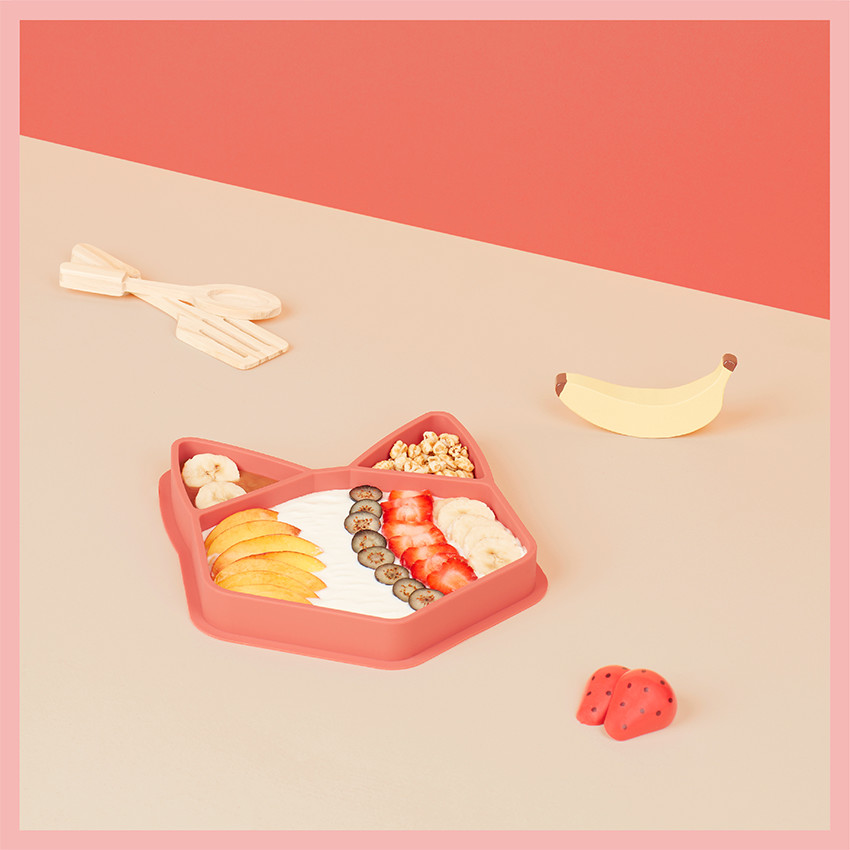 Plato compartimentado de silicona ISY PLATE - Zorro 