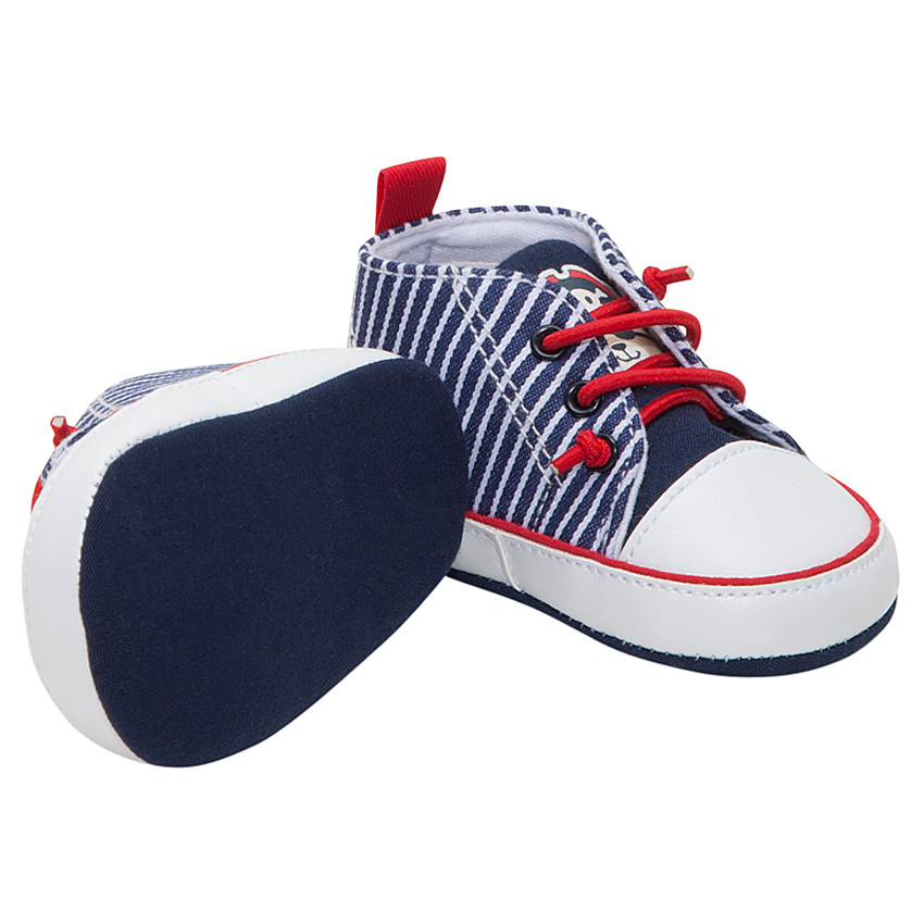 Zapatillas deportivas altas de tela con estampado de barco  