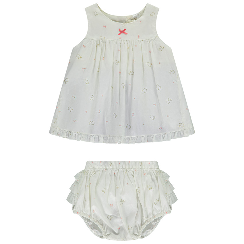 Ensemble 2 pièces débardeur + bloomer imprimés pour bébé fille 