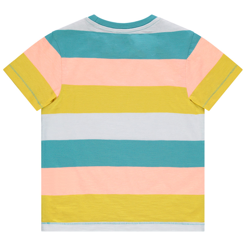T-shirt manches courtes à bandes contrastées et print surf  Additional T-shirt manches courtes à bandes contrastées et print surf
