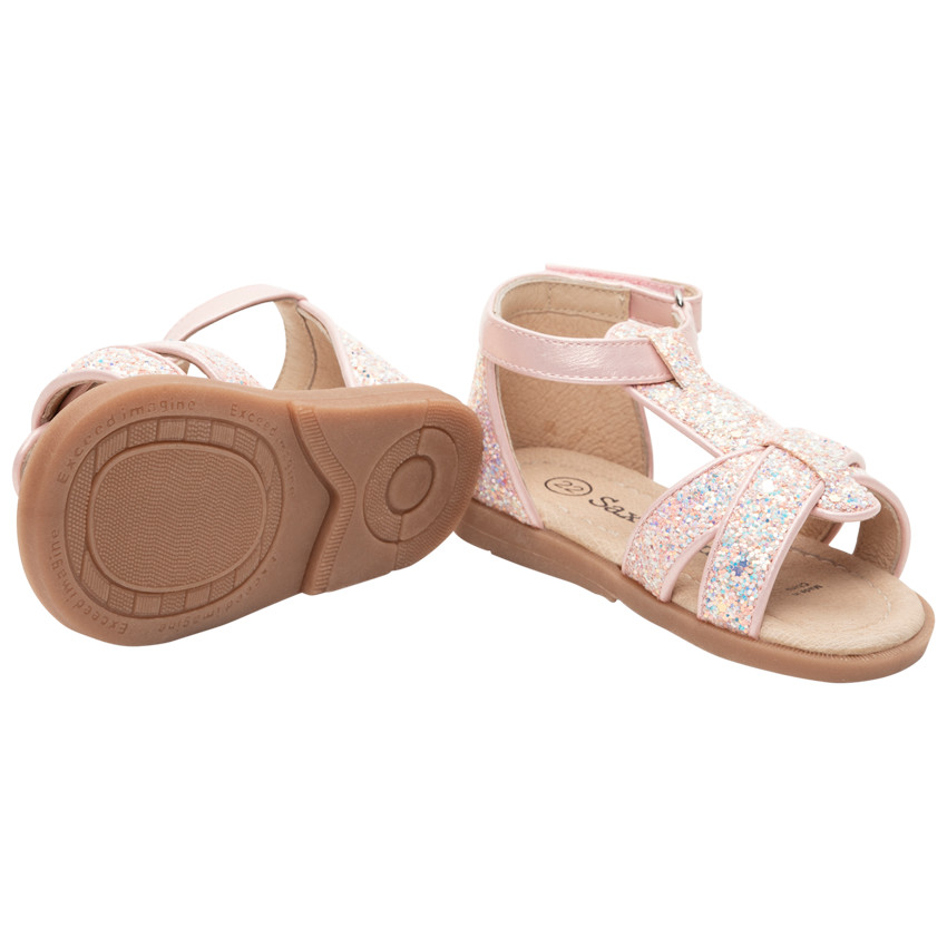 Sandalias de purpurina iridiscente para niña bebé 