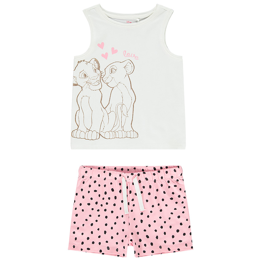 Pijama de tirantes y short El Rey León para niña 