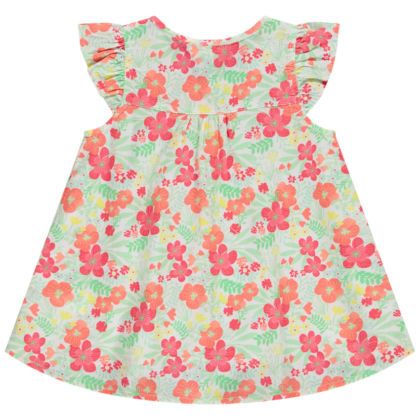 Túnica manga corta estampado floral para niña 