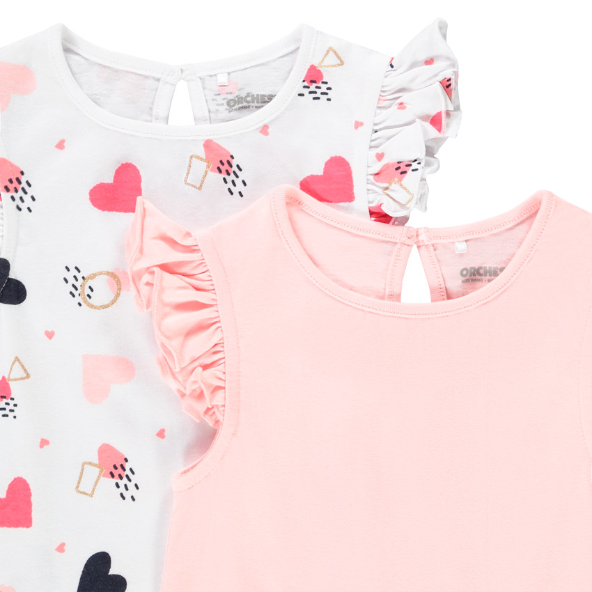 Lot de 5 t-shirts manches courtes pour bébé fille 