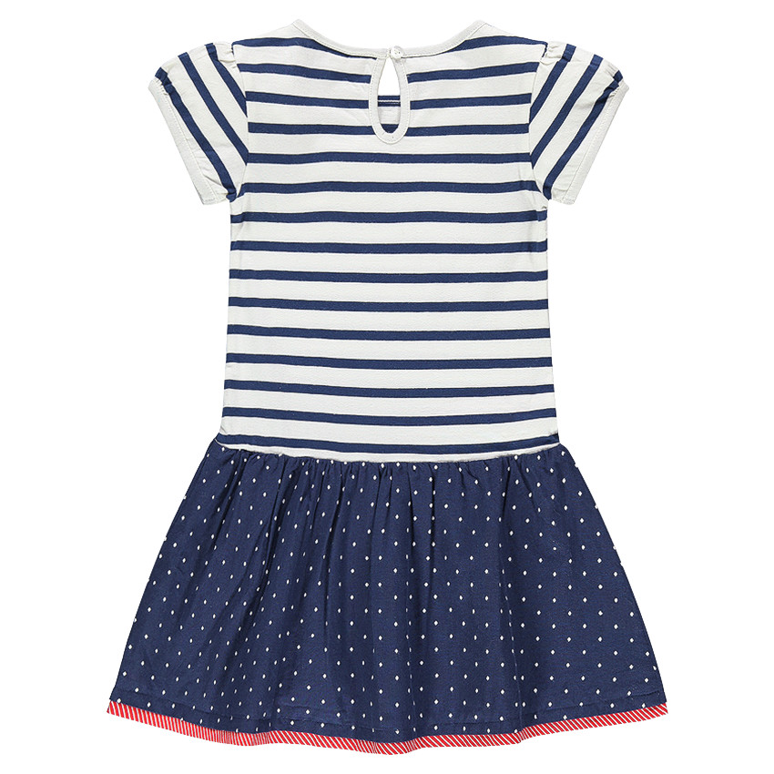 Vestido manga corta marinera con volante con lazos 