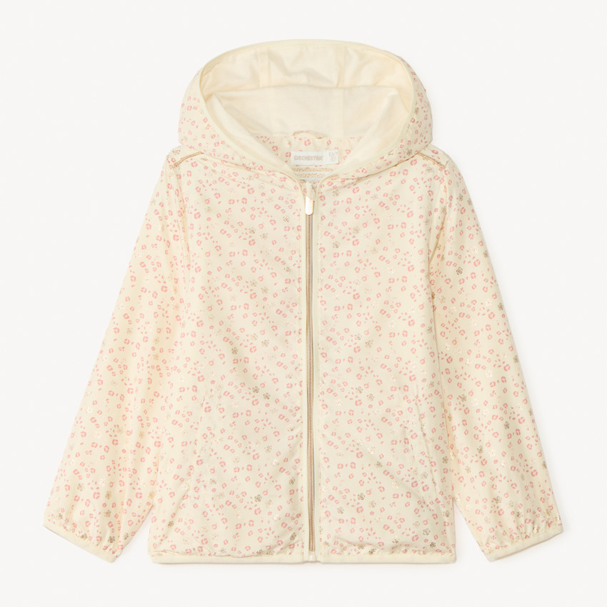 Chubasquero impermeable con capucha de estampado de leopardo niña 