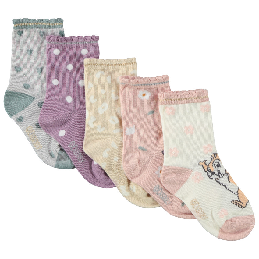 Lote de 5 pares de calcetines Disney para bebé niña 