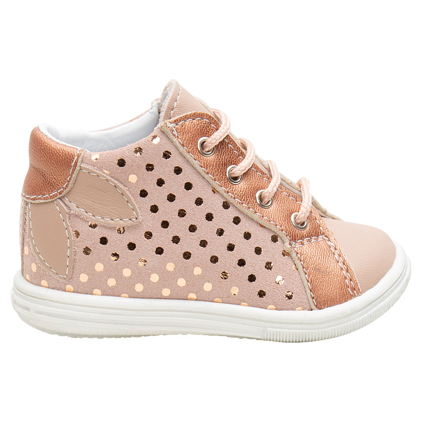 Botas de piel con cordones y lunares brillantes estampados 