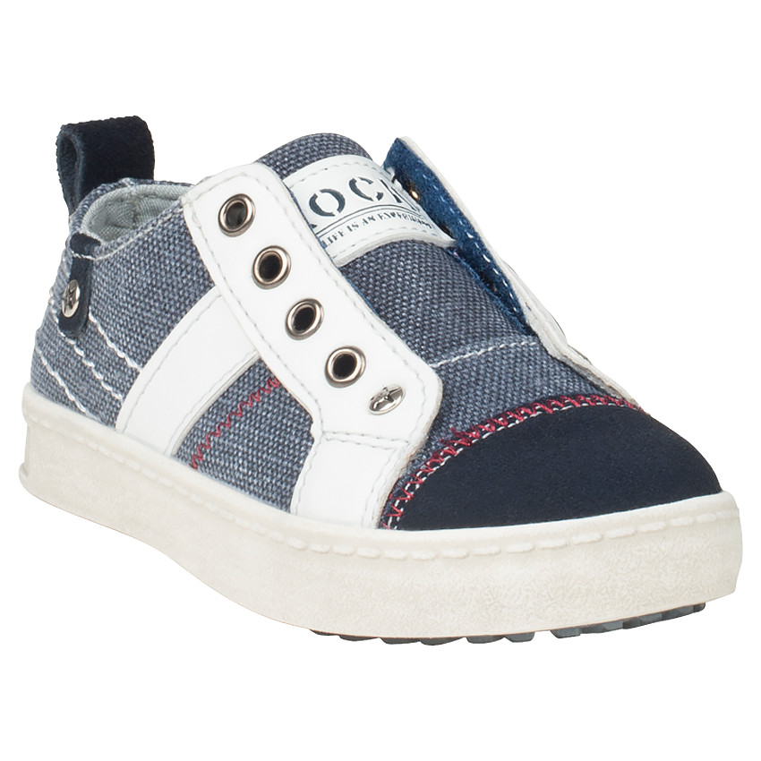 Baskets basses en toile effet jeans à enfiler 